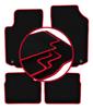 Alfombrillas de terciopelo con borde rojo para: Rover 75 familiar, sedán (1998-2005)