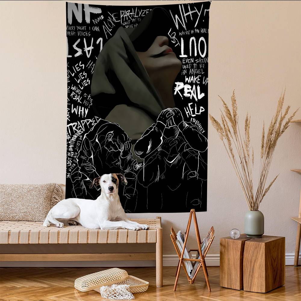NF Rapper Printed Large Wall Tapestry Art Science Fiction Room Home Decor Decor Blanket