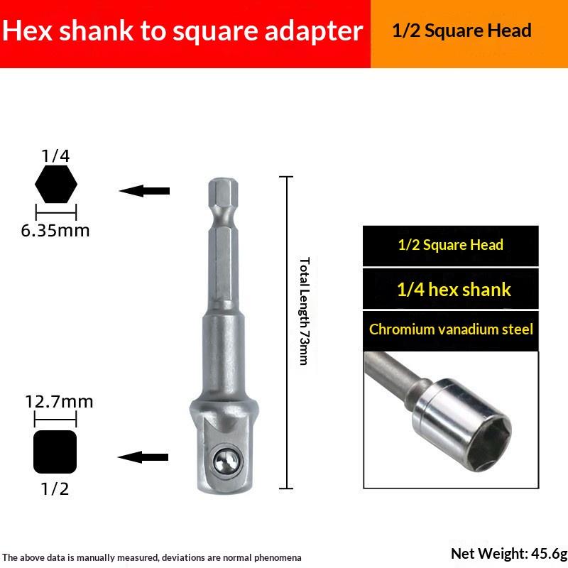 1/3Pcs Power Tools Chrome Vanadium Steel Socket Adapter Seth EX Shank To 1/4 "3/8" 1/2 "Extension Drill Bits Hex Bit Set