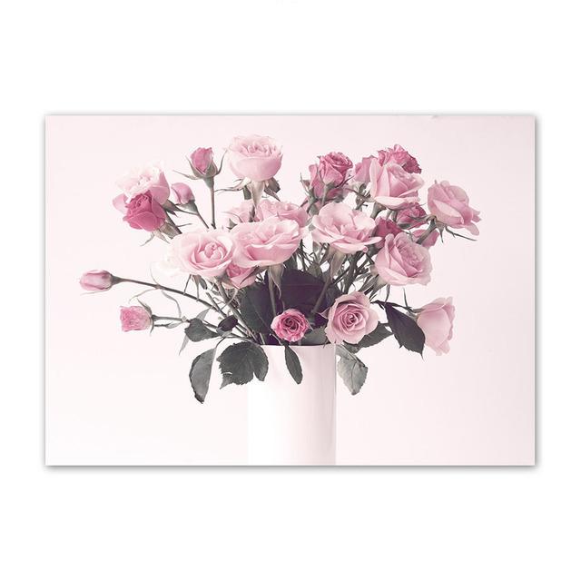 Lindas flores florescendo mulher senhora lona arte de parede impressões pintura moda blush selvagem botânico pôsteres sala de estar decoração imagem