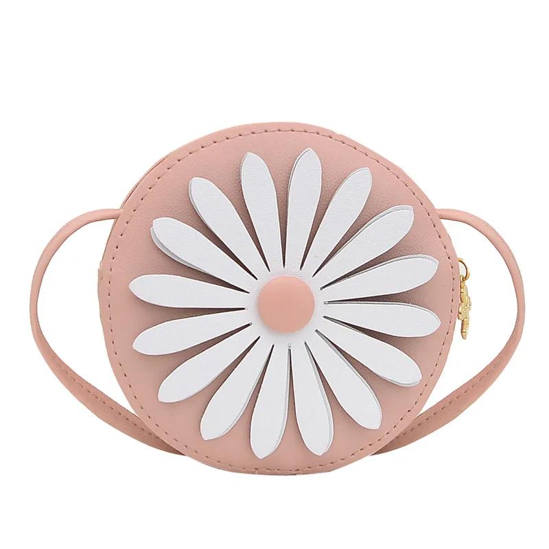Cute Little Daisy Girl Small Children's Shoulder Bags Fashion PU Leather Princess Mini Messenger Bag Coin Purse Wallet Handbags