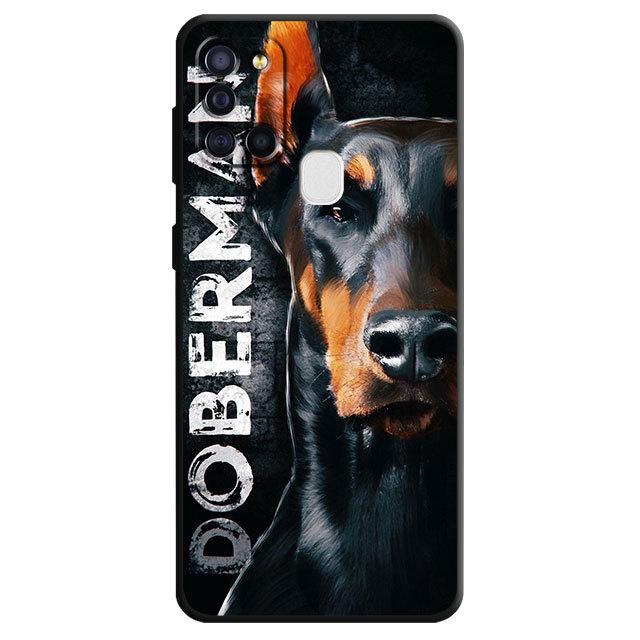 Silikontelefondeksel for Samsung Galaxy A03 Core A04 A03s A04s A20e A02s A10s A40 A10 A50 A70 A02 A01 Animal Doberman Dog Cover
