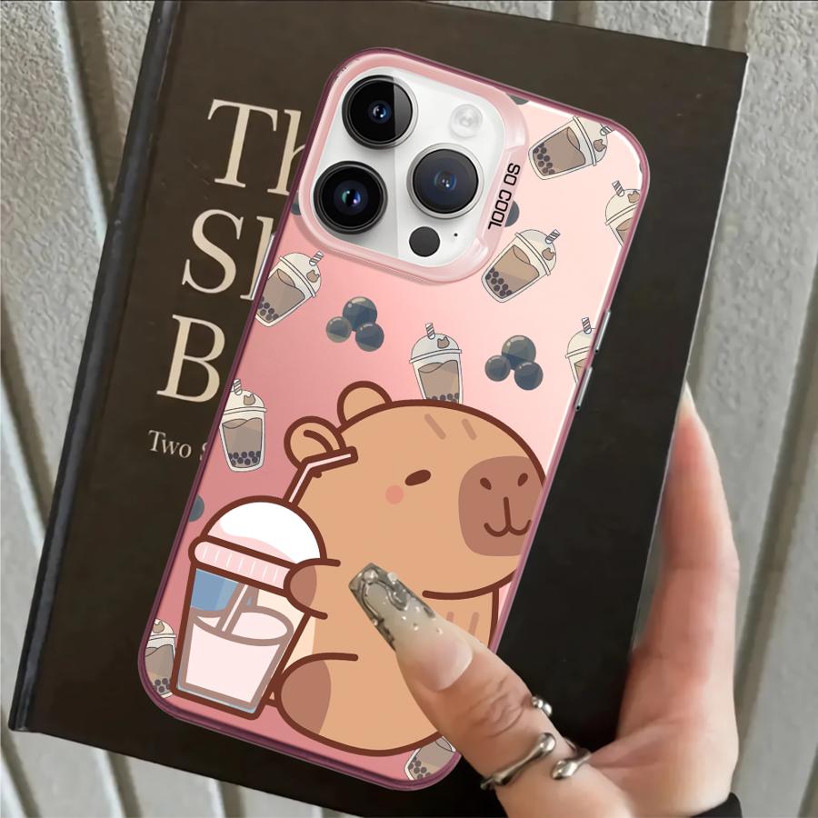 Case for iPhone 17 Pro Max 14 15 Plus XS 13 Pro 16 11 12 XR Air Back Phone Cover Cartoon Cute Capybara