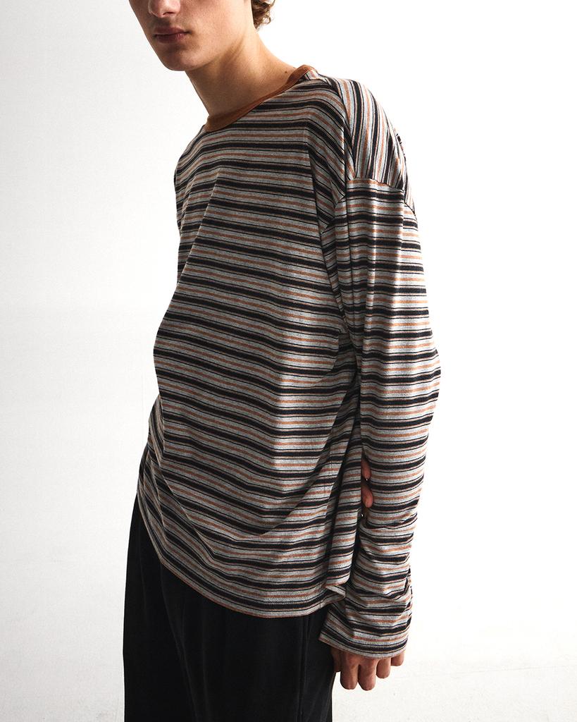Eoneopegtideuesensyeol Cropped Border Long Sleeves / Camel&Black
