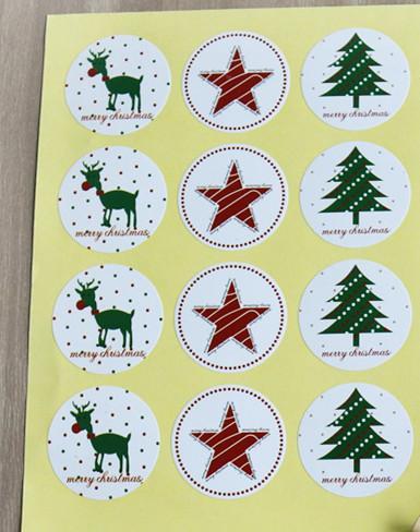 10 Sheets Adhesive Baking Seal Sticker for Christmas Party Favor Gift Bag Candy Box Decor Simple Blessing Words Gilding Sticker