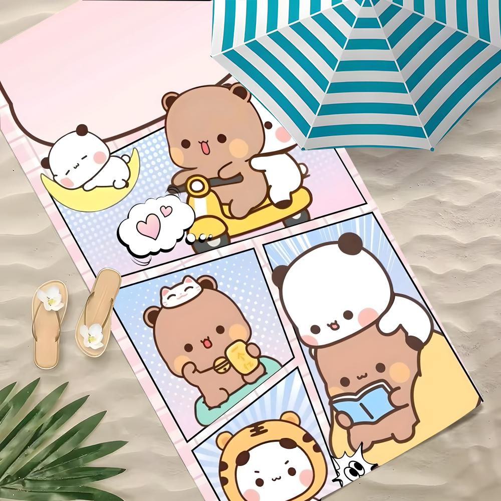 Anime Bubu Dudu Towel Polyester Beach Towel Quick Dry Sand Free Bath Towel For Summer Pool Travel Vacation