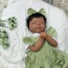 BZDOLL 48cm Asleep Reborn Baby Doll Vinly Limbs Cloth Body Girl Toy 19inch Lifelike Black Light Beige Smile Bebe Doll Kid Lovely Birthday Gift