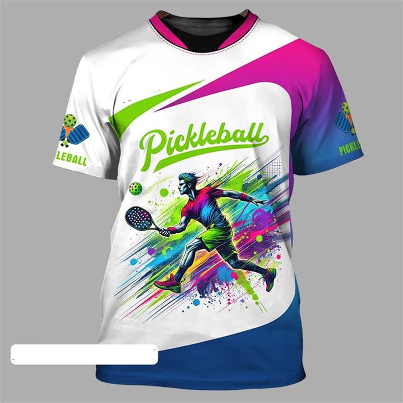 Pickleball T-shirt Team Sports For Men Clothing O Neck Short Sleeve T Shirts Cool Fashion Pattern Design Trend Outdoor Tee Top