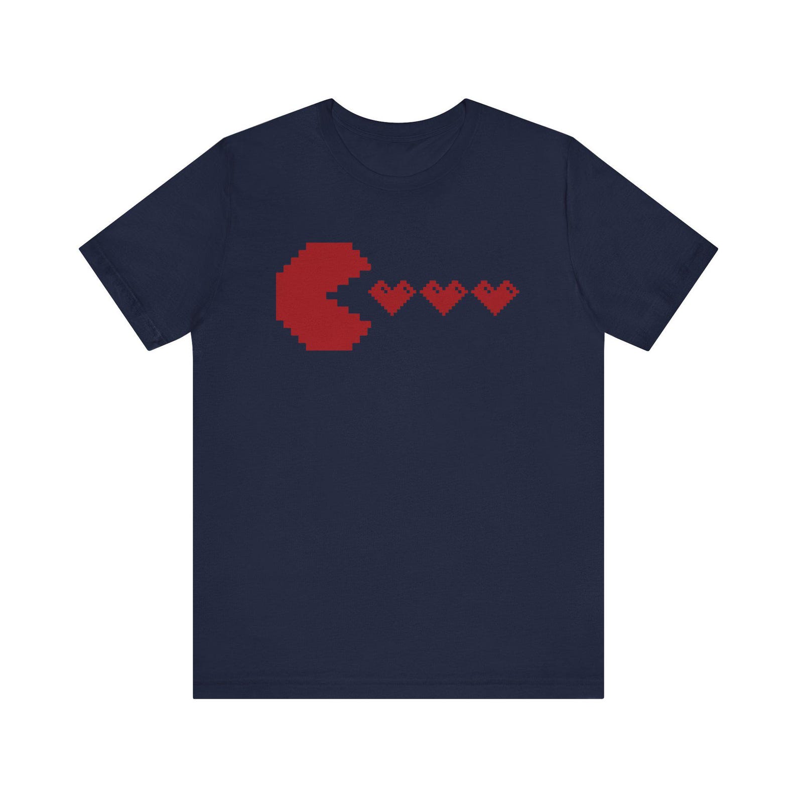 Valentine s Day Pac-man Unisex Jersey Short Sleeve Tee L
