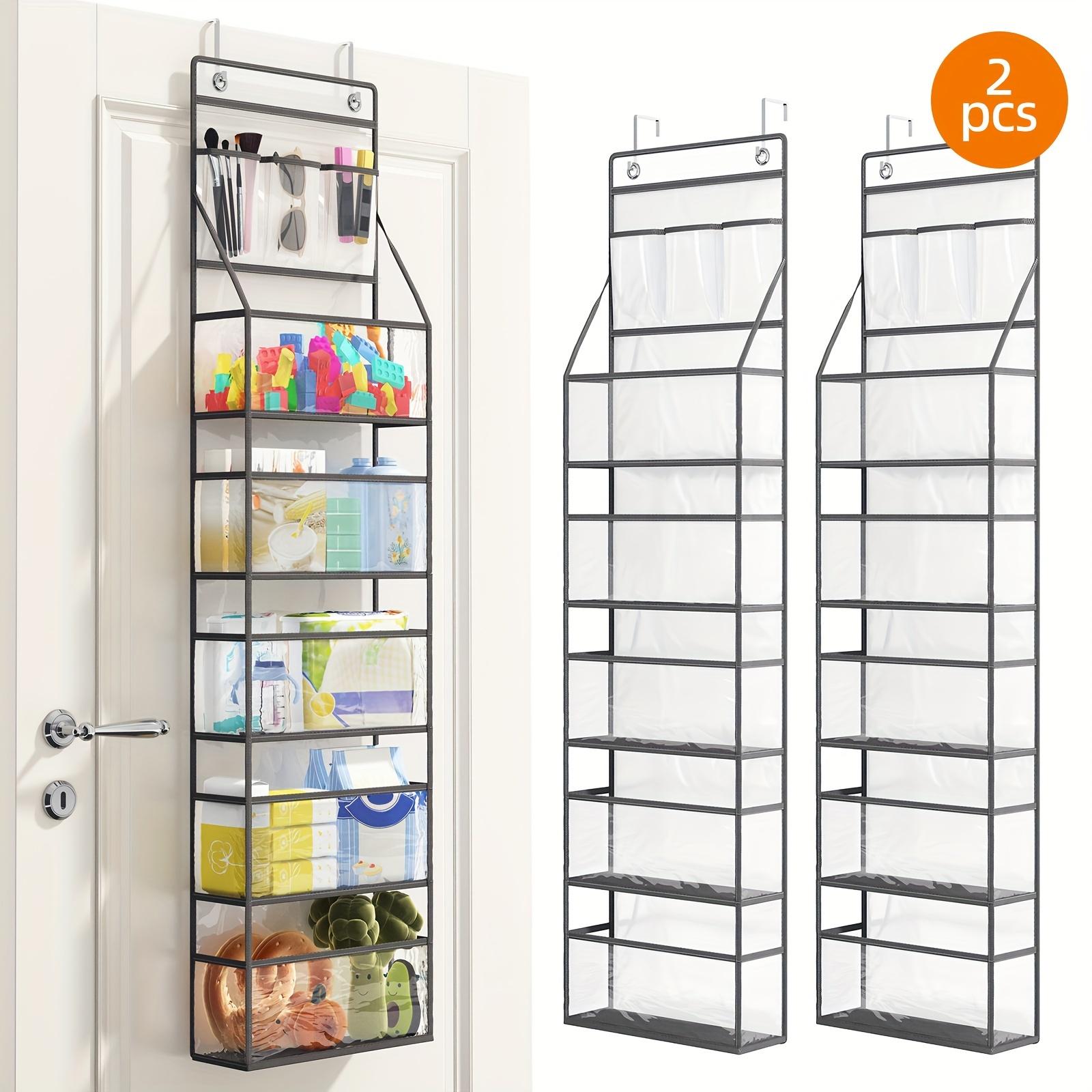 

Подвесной органайзер для кладовой, подходит для хранения и демонстрации ювелирных изделий, 5-полочный органайзер с прозрачными пластиковыми карманами за дверью 2pcs