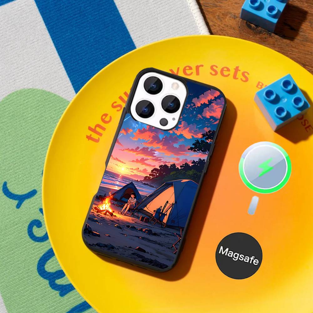 Outdoor Campings Phone Case For iPhone 17,16,15,14,13,12,11,Pro,Max,Plus,Mini,SE4,E Magnetic Magsafe Wireless Charging
