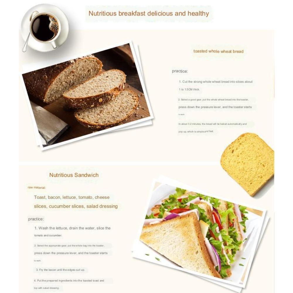 Household Stainless Steel Toaster Double-Slot Toaster Fully Automatic Mini Breakfast Toast 2 Pieces