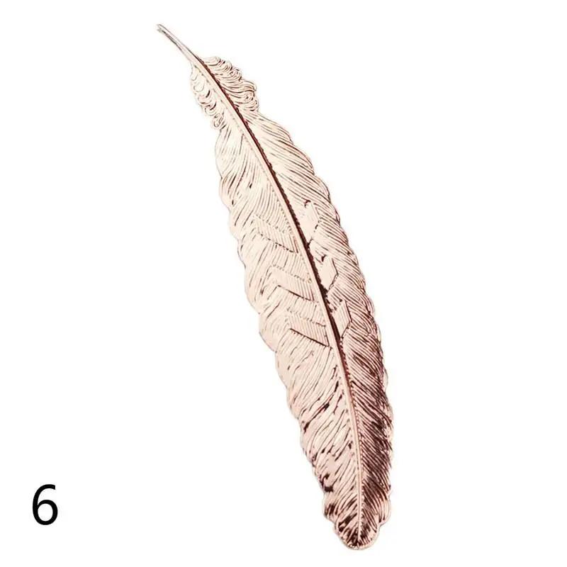 Creative metal feather bookmark Chinese vintage page cool book tag school offers party gifts.