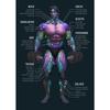 Muscle Anatomy Chart Quotes Canvas Painting Weightlifting Poster Print Color Pictures Gym Boy Room Wall Home Decor