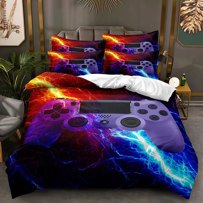 

Легкий 3D игровой комплект постельного белья с игровой ручкой, пододеяльник DE135 * 200, полноразмерный чехол для кровати, одинарный/двойной с молнией, мягкий пододеяльник Baby 100x135cm