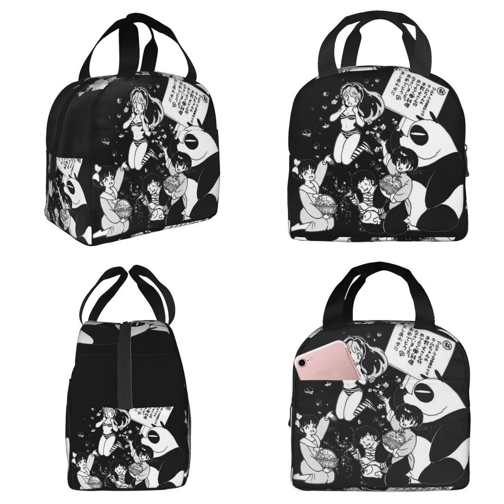 Ranma 12 Urusei Yatsura Insulated Lunch Bag for Women Office Cooler Thermal Food Box Tote Portable Lunch Boxes Container