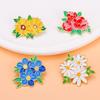 Colorful Floral Brooch - Daisy, Peony & Sunflower Drip Oil Alloy Badge