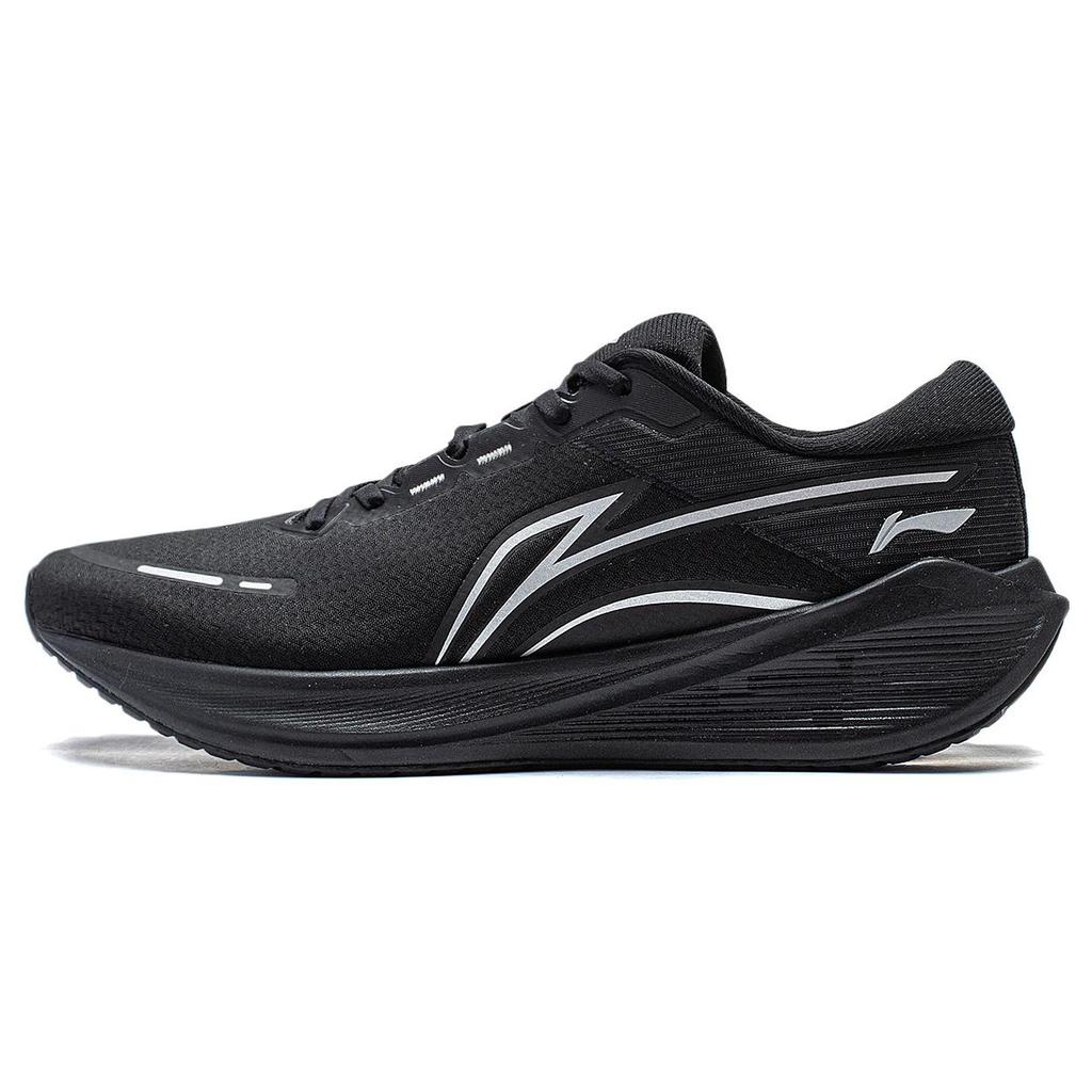 New LiNing Wave V2 Cushioning, Slip Resistant, And Abrasion Resistant Low Top Running Shoes Men's Black ARST053-1