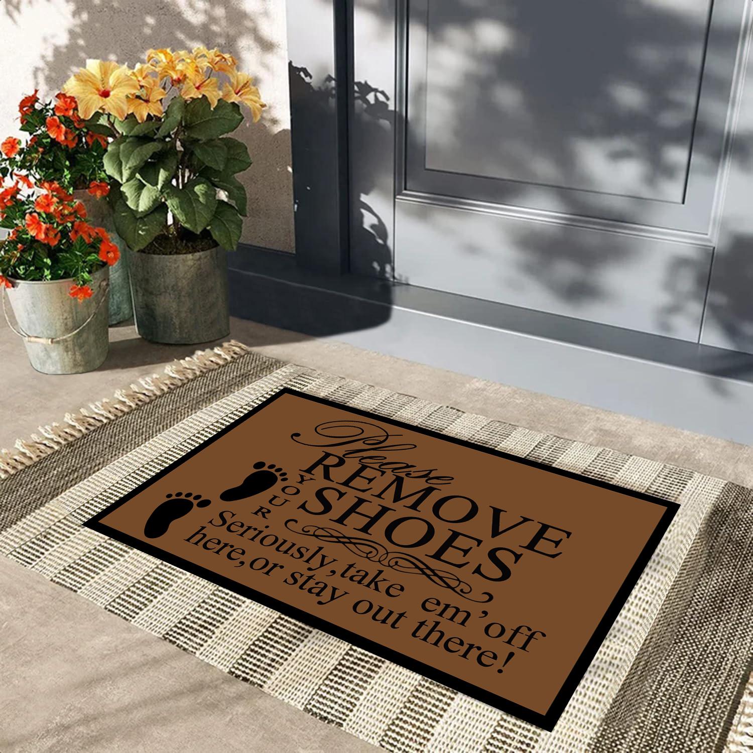 Schoenen Uit Serieus Deurmat Rubber Badkamer Keukenmat Tuin Garage Deur Vloermat Antislip Tapijt Entreekleed 23.6x15.7 Inch
