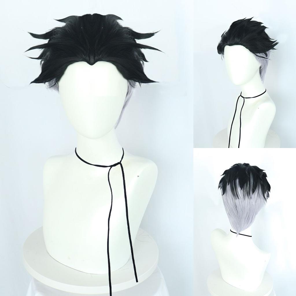 Synthetic Universal Anime Cosplay Wigs, Heat Resistant Wigs, Spiky Layered Short Straight Hair Wigs for Party Halloween Wig