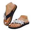 Women'S Toe Slip Flat Sandals Fashionable And Casual Flip Flops With Rhinestones Yoga Mat Sandals For Women S Sandals For Women