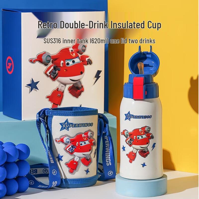 BEDDYBEAR Kids Dual-Use Insulated Straw Water Bottle 620ml