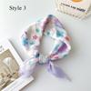 58cm Print Cotton Linen Square Neck Scarf Fashion Soft Floral Bandanas Headscarf Women Turban Head Wrap Elegant Neckerchief