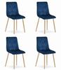 LIBRA Chair - Navy Blue Velvet / Wood-colored Legs X 4