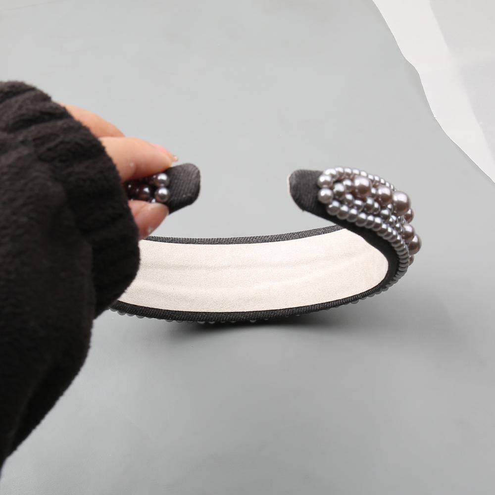 Hotselling Item Pearl Sponge Headband Handmade Nail Bead Multi-color Flower Hair Hoop Versatile and Fashionable Hair Accessories