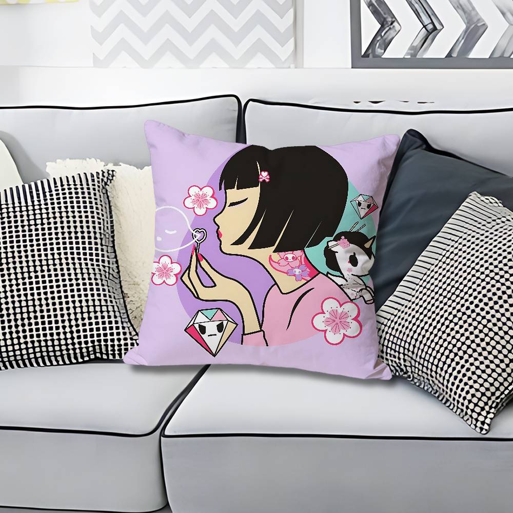 TTokidokiSS Girl Pillow Cases for Bedroom Living Room Sofa Home Decor Polyester Cushion Cover with Zipper