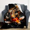 Koi Fish Flannel Blanket Throw Blanket Soft Warm Sofa Bed Camping Home Decor Unique Christmas Gift C9261597