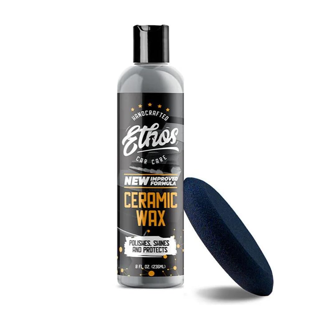 Ethos Ceramic Wax Pro 236.5ml (8oz) - Ceramic Resin-Based Car Coating Wax with Teflon, Water-Repellent, and Ceramic Coating - Authentic Japanese Produ