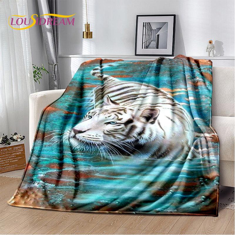 Beast Animal Tiger, Sabretooth Cartoon Soft Plush Blanket,Flannel Blanket Throw Blanket for Living Room Bedroom Bed Sofa Picnic
