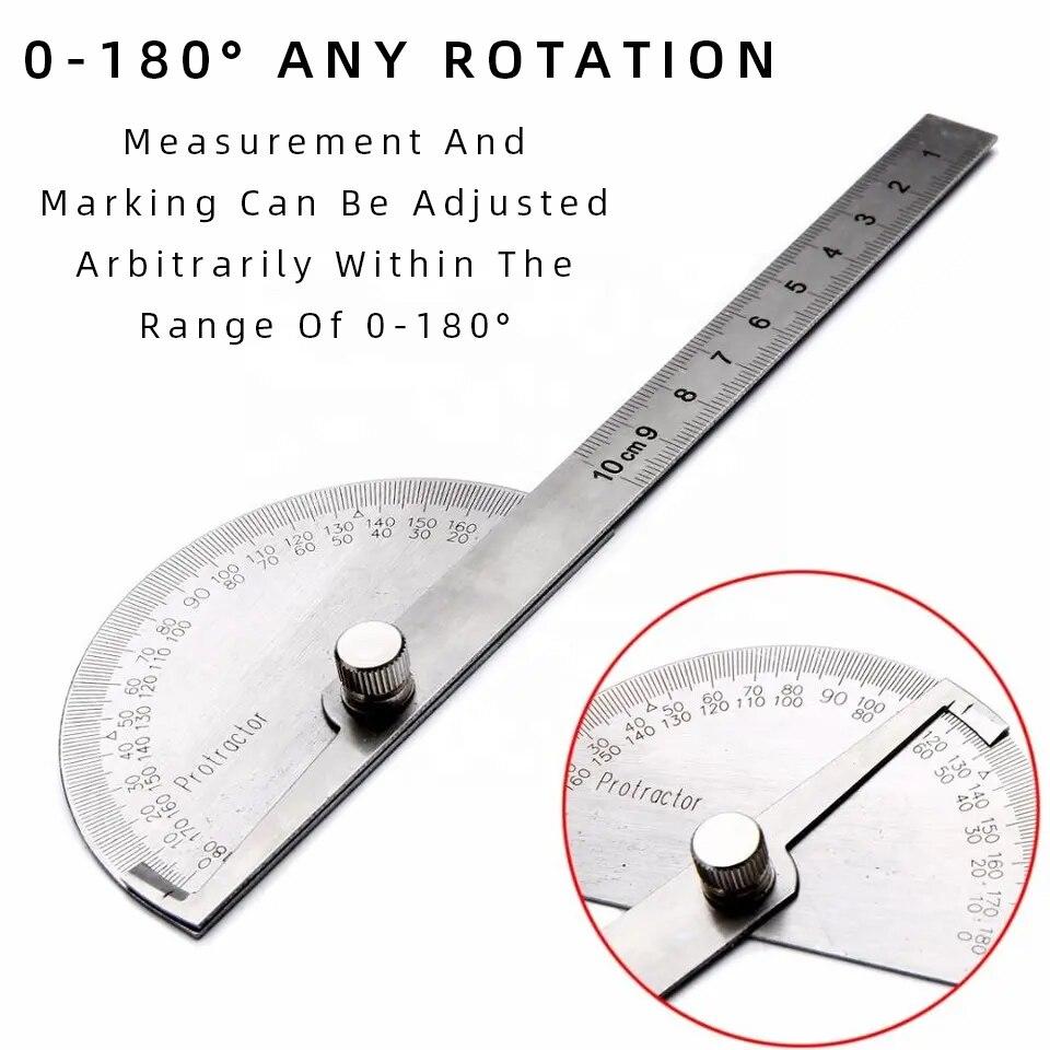 Protractor Angle Ruler 180 Degree Semi Circular Carpenter Angle Ruler 14cm Dividing Gauge for Precision Measurement 1PC