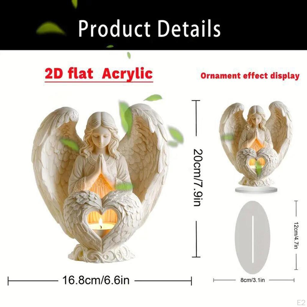2D Flat Acrylic Angel Tabletop Ornament for Living Room Festival Bookshelf