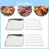 Steel Stainless 4pcs Baking Tray Rack Bbq Roaster Oven Cooling Rack Square Sheet