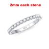 Smyoue 2-5mm Full Moissanite Ring for Women Sparkling Wedding Eternity Bands 100% S925 Silver Jewelry Classic Ring