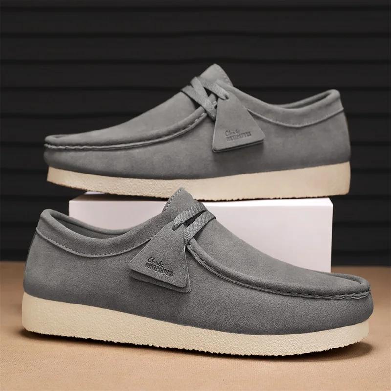 Herren Freizeit Schuhe Herbst Wildleder Arbeitschuhe Herren Slip-On Bequeme Flache Schuhe Sneaker Plateau Britische Business Party Anzugschuhe