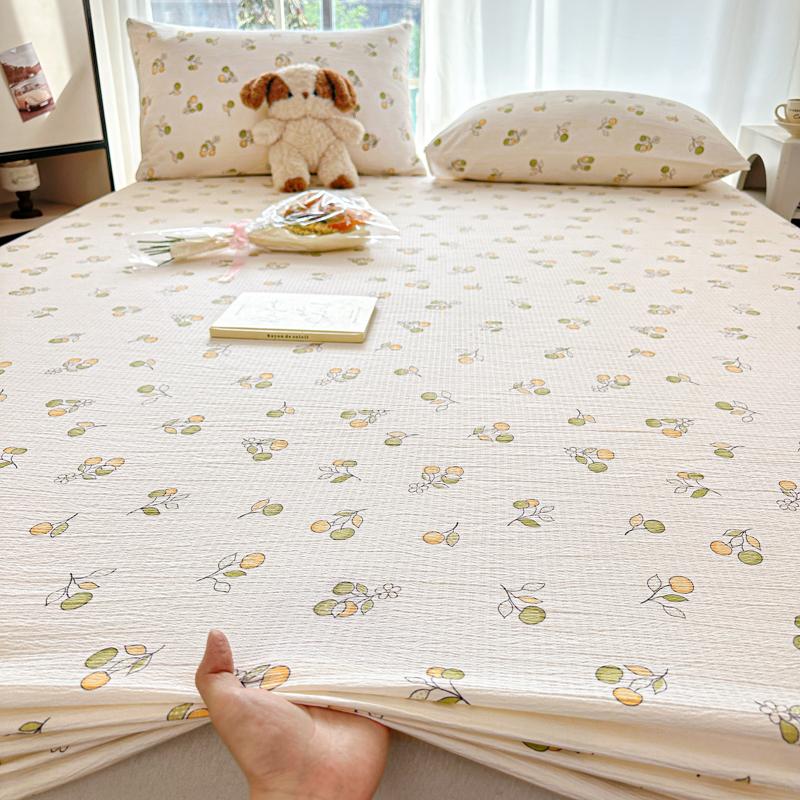 Flower Printed Fitted Bed Sheet Pink Color sabanas150x200 Single/Queen Size Mattress Protector Soft King Size Bed Sheets for Bed