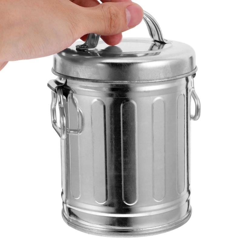 Windproof Vehicle Ashtray Portable Metal Bucket Style Stops Ashes Spread During Driving Simple Disassembly