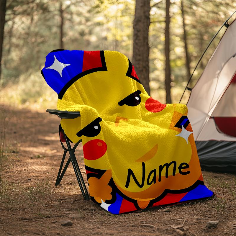 Personalized Custom Name Blanket - Pokémon Print Design,Blanket for Sofa,Bed,Travel,Camping - Soft and Warm, Great Gift