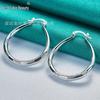 Engraved U-Shaped Silver Hoop Earrings - Women's Jewelry by West Lake Beauty