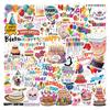 55 Happy Birthday Graffiti Stickers for DIY Decoration