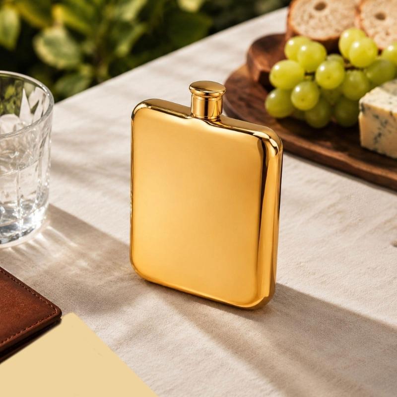 Portable Stainless Steel Square Hip Flask With Screw Lid, 7oz Small Pocket Liquor Bottle For Easy Carrying In Backpacks Or Bag