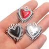 25x27mm Retro Gothic Heart Drip Oil Pendant for DIY Bracelet and Necklace Jewelry