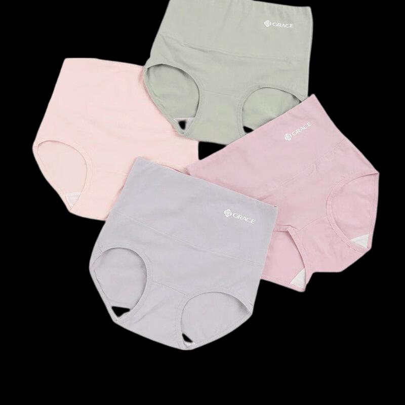 Grace Women s Breathable Stretch Cotton Mid-Waist Underwear 2-Pack
