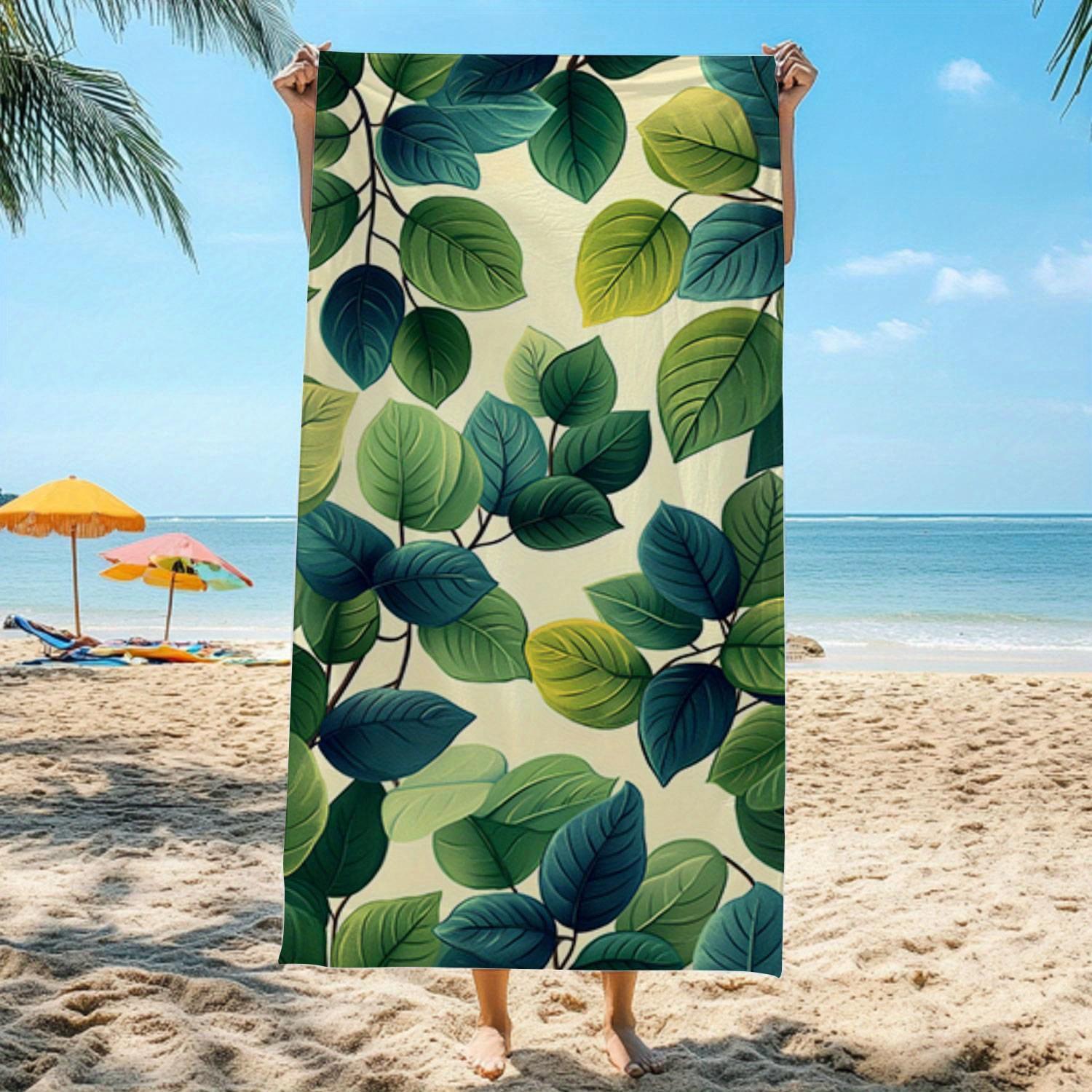 

Leaf Pattern Beach Towel for FunMicrofiber terry bath towels for yoga, travel, swimming, fitness and camping W30*H60(CM)