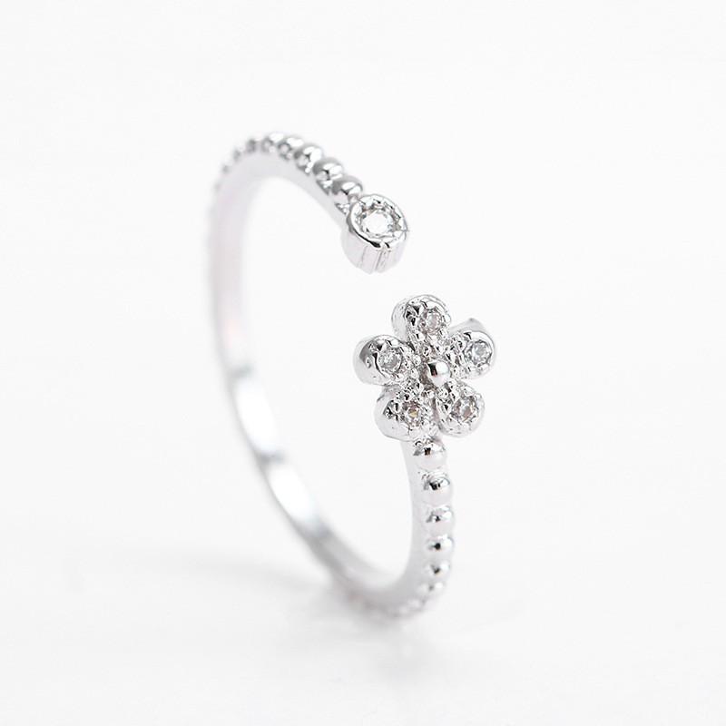 European-American Zircon Open Ring: Elegant, High-End Fashion Jewelry for Women