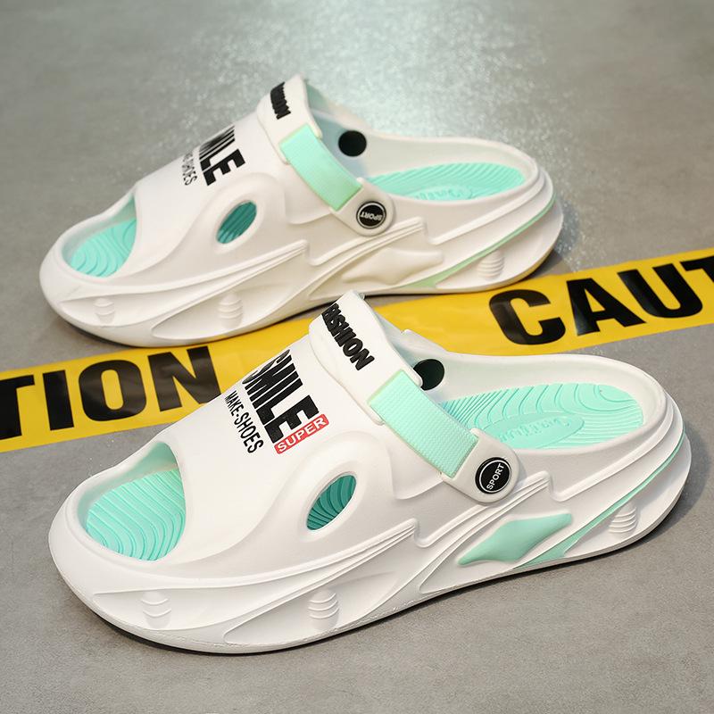 

Мужские летние сандалии двойного назначения на толстой подошве 2024 года для вождения, занятий спортом и пляжа — универсальные и удобные. 36-37 синий/белый