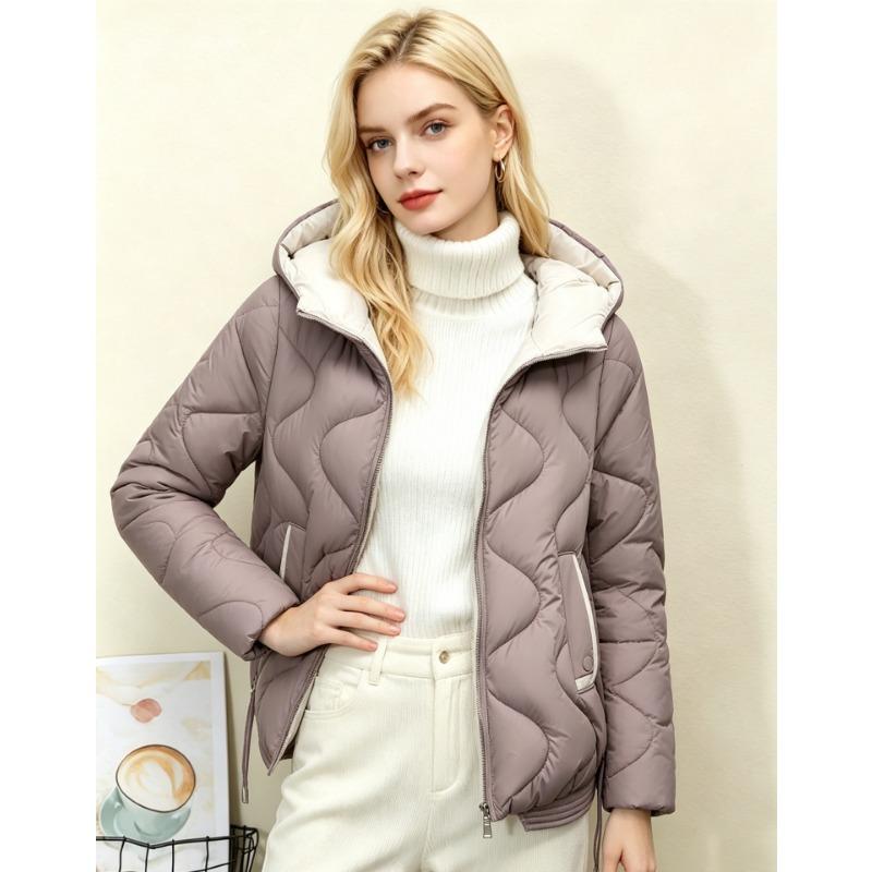 Women S Short Hooded Cotton Padded Winter Casual Coat